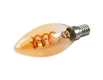 LED Filament Kerzenlampe McShine Retro E14 2W 150lm warmweiß goldenes Glas