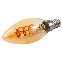 LED Filament Kerzenlampe McShine Retro E14 2W 150lm warmweiß goldenes Glas