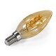 LED Filament Kerzenlampe McShine Retro E14 2W 150lm warmweiß goldenes Glas