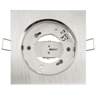 Einbaurahmen McShine DL-304 eckig, 108x108mm, GX53, Eisen gebürstet