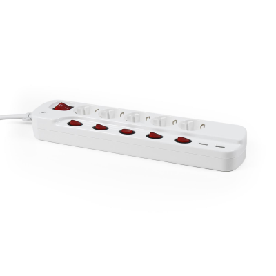 Steckdosenleiste McPower 5-fach mit Einzelschaltung + 2x USB 1,5m Zuleitung