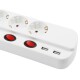 Steckdosenleiste McPower 5-fach mit Einzelschaltung + 2x USB 1,5m Zuleitung