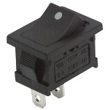 Mini-Wippenschalter McPower 2-polig schwarze Wippe mit Punkt 250V/6A