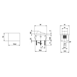 Mini-Wippenschalter McPower 2-polig schwarze Wippe mit Punkt 250V/6A