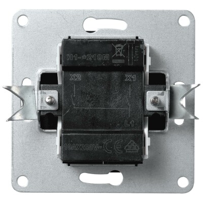 Serien-Schalter McPower Flair, 2-fach, 250V~/10A, UP, anthrazit