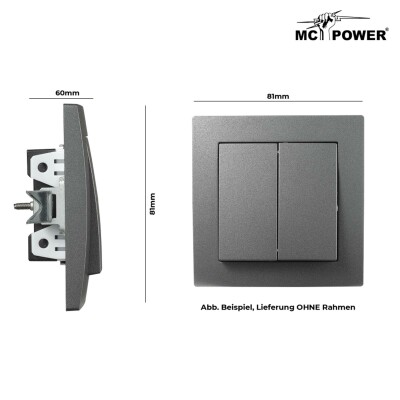 Serien-Schalter McPower Flair, 2-fach, 250V~/10A, UP, anthrazit