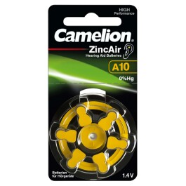 Knopfzelle CAMELION A10 Zink-Luft 6er-Blister