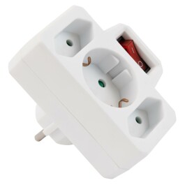 Steckdosenadapter McPower 1x Schutzkontakt 2x Euro mit...