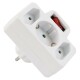 Steckdosenadapter McPower 1x Schutzkontakt 2x Euro mit Schalter
