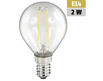 LED Filament Tropfenlampe McShine Filed E14 2W 260 lm warmweiß klar