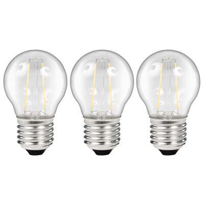 LED Filament Set McShine 3x Tropfenlampe E27 2W 200lm warmweiß klar