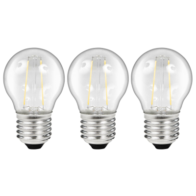 LED Filament Set McShine 3x Tropfenlampe E27 2W 200lm warmweiß klar