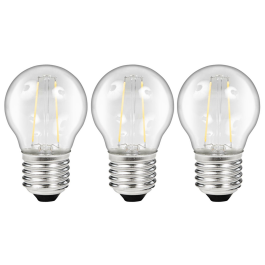 LED Filament Set McShine 3x Tropfenlampe E27 2W 200lm warmweiß klar