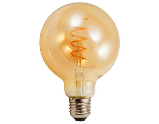 LED Filament Globelampe McShine Retro E27 4W 280lm warmweiß goldenes Glas