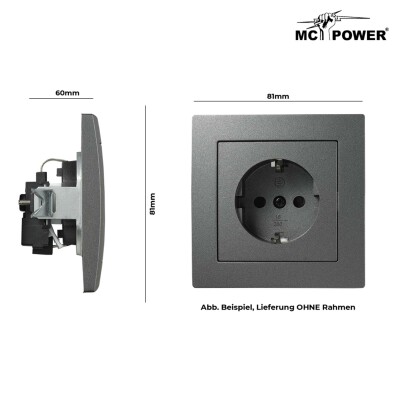 Schutzkontakt-Steckdose McPower Flair 250V~/16A Klemmanschluss anthrazit