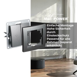 Schutzkontakt-Steckdose McPower Flair 250V~/16A Steckanschluss anthrazit