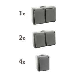 Feuchtraum Set McPower Secure Werkstatt 7-teilig grau IP44