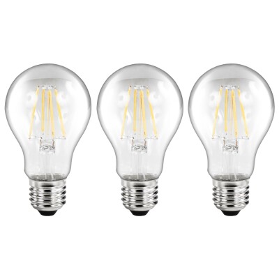 LED Filament Set McShine 3x Glühlampe E27 6W 810lm warmweiß klar