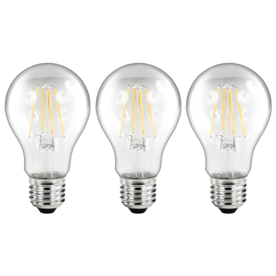LED Filament Set McShine 3x Glühlampe E27 6W 810lm warmweiß klar