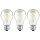 LED Filament Set McShine 3x Glühlampe E27 6W 810lm warmweiß klar