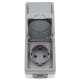 Feuchtraum Kombi-Dose McPower Secure 250V~ Schalter+Steckdose IP44 AP grau