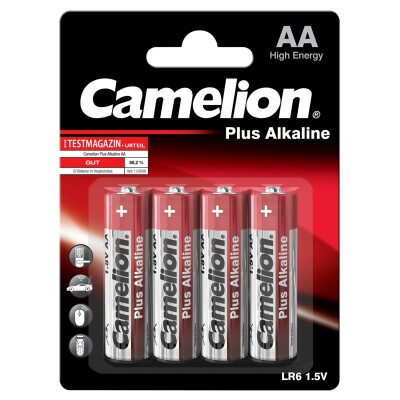 Mignon-Batterie CAMELION Plus Alkaline 1,5 V Typ AA/LR6 4er-Blister