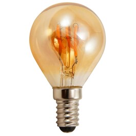 LED Filament Tropfenlampe McShine Retro E14 2W 150lm warmweiß,goldenes Glas