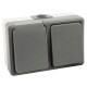Feuchtraum Kombi-Dose McPower Secure 250V~ Schalter+Steckdose IP44 AP grau