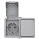 Feuchtraum Kombi-Dose McPower Secure 250V~ Schalter+Steckdose IP44 AP grau