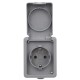Feuchtraum Steckdose McPower Secure 250V~/16A IP44 AP grau