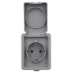 Feuchtraum Steckdose McPower Secure 250V~/16A IP44 AP grau