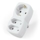 Steckdosenadapter 1x Schutzkontakt / 2x Euro McPower weiß