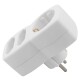 Steckdosenadapter 1x Schutzkontakt / 2x Euro McPower weiß