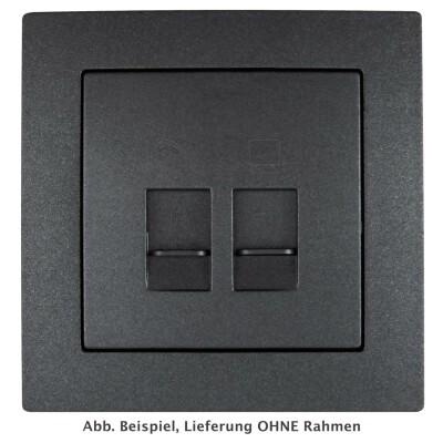 RJ45 + RJ11 Dose McPower Flair für ISDN Cat UP anthrazit