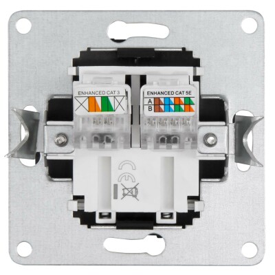 RJ45 + RJ11 Dose McPower Flair für ISDN Cat UP anthrazit