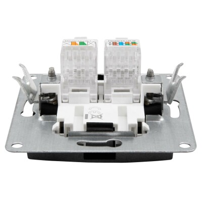 RJ45 + RJ11 Dose McPower Flair für ISDN Cat UP anthrazit
