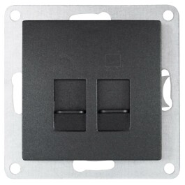 RJ45 + RJ11 Dose McPower Flair für ISDN Cat UP anthrazit