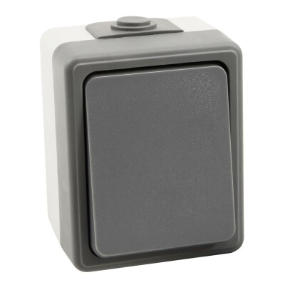 Feuchtraum Wechselschalter McPower Secure 250V~/10A IP44 Aufputz grau