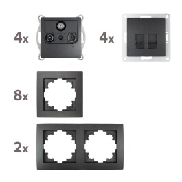 Schalter und Steckdosen Set McPower Flair Multimedia...