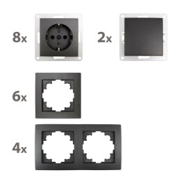 Schalter und Steckdosen Set McPower Flair Standard...