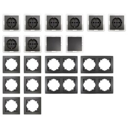 Schalter und Steckdosen Set McPower Flair Standard 20-teilig anthrazit