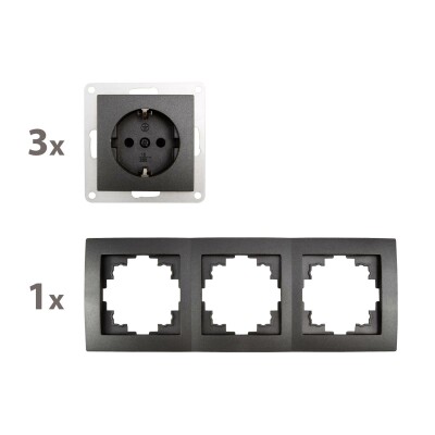 Steckdosen Set McPower Flair Beginner 3S Profi 4-teilig Klemmanschluss