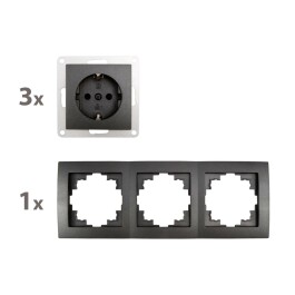 Steckdosen Set McPower Flair Beginner 3S 4-teilig anthrazit