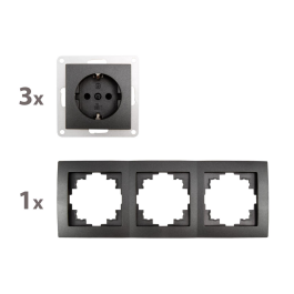 Steckdosen Set McPower Flair Beginner 3S 4-teilig anthrazit
