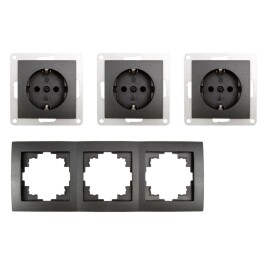 Steckdosen Set McPower Flair Beginner 3S 4-teilig anthrazit