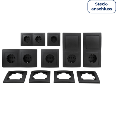 Schalter und Steckdosen Set McPower Flair Standard Profi 20-teilig anthrazit