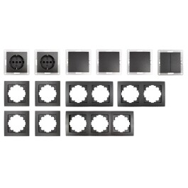 Schalter und Steckdosen Set McPower Flair Flur 13-teilig anthrazit