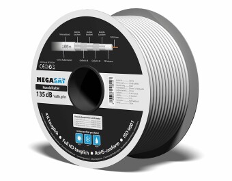 Megasat Koaxialkabel 135dB 5-fach geschirmt Kupfer 100m