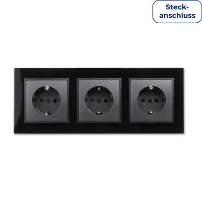 Steckdosen Set McPower Flair Beginner 3S-Style Profi anthrazit Glasrahmen Steckanschluss