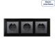 Steckdosen Set McPower Flair Beginner 3S-Style Profi anthrazit Glasrahmen Steckanschluss